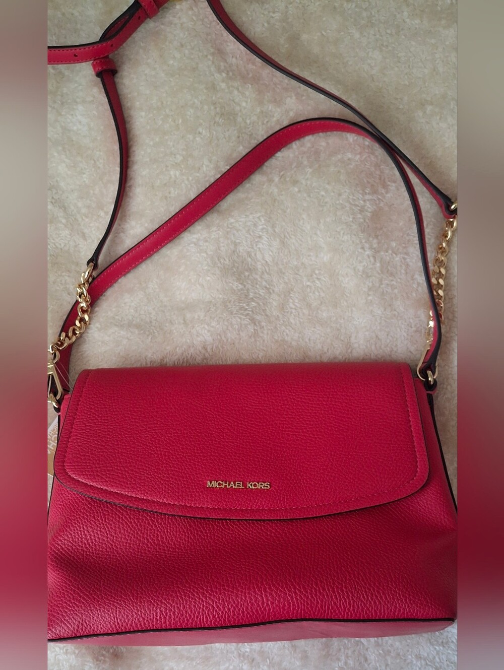Michael Kors Red Leather Crossbody Bag